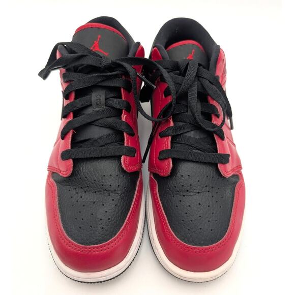 Nike Air Jordan 1 Low Youth Gym Sneaker Shoes Red/Black Pebbled Size US7Y EU40 - Picture 10 of 13